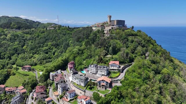 Igeldo mendiko jolas San Sebastian Spain drone,aerial
