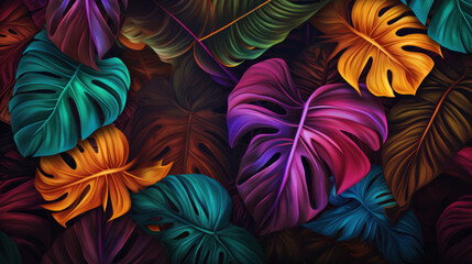 Vibrant Tropical Leaves Background