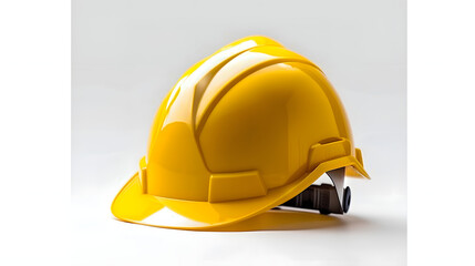 Fototapeta premium Construction helmet in yellow on white background with clipping path