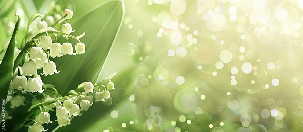 Poster a beautiful lily of the valley with copy space image