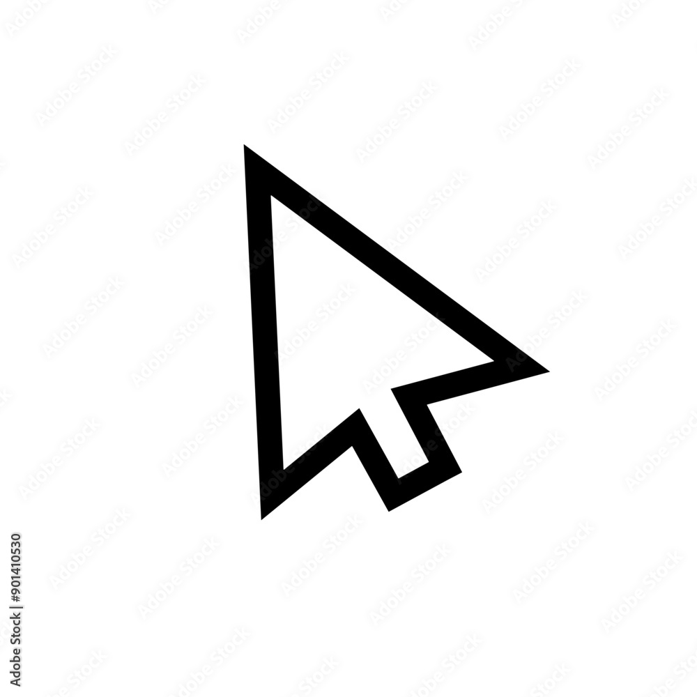 Poster black outlined cursor pointer icon vector