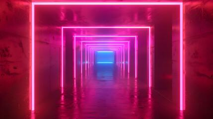 Featuring a futuristic concept illuminated by neon lights, the centrally positioned background....