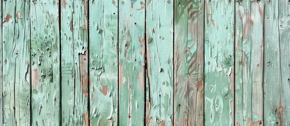 Aufkleber detail of weathered light green wooden texture ideal for a copy space image