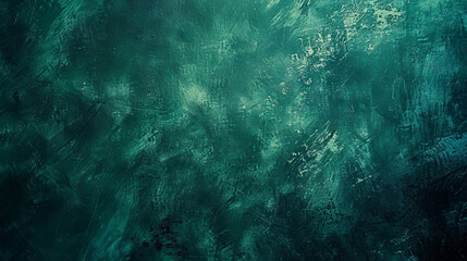 Obraz premium Wallpaper or web banner background, grunge gradient from green to black, grainy texture effect. Generative AI