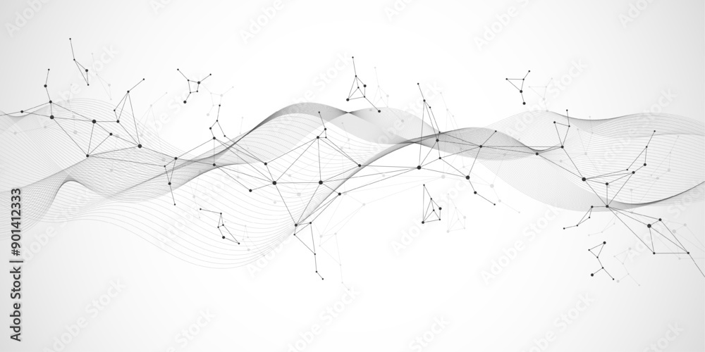 Poster abstract digital connection dots and lines. technology polygonal background. network connection stru