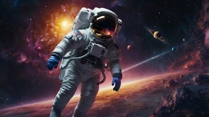 Naklejka premium astronaut in space