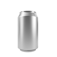 Blank aluminum soda can mockup on transparent background