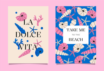 Seashells poster set