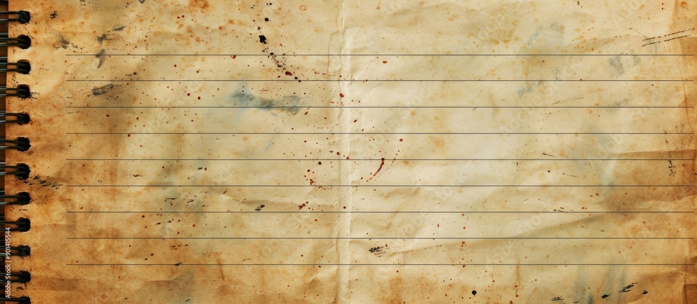 Aufkleber Old notebook paper with a textured and stained appearance conveying creativity and education themes ideal for a copy space image