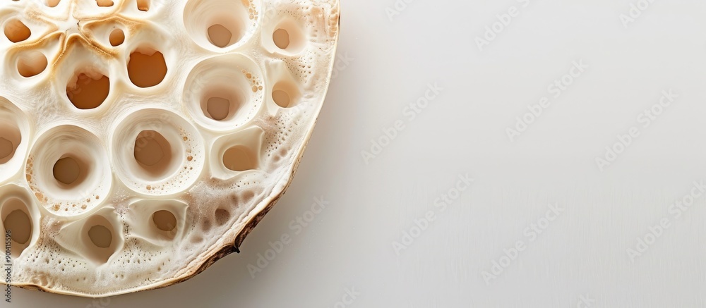 Poster White background with a copy space image of a lotus root