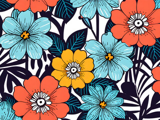 seamless floral background,Ai generated 