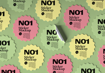 Set of Abstract Stickers Pattern Mockup