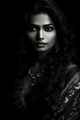 Black and white portrait of a woman