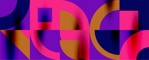 Fototapeta premium Neo memphis geometric pattern with circles, squares. Pop art abstract background for covers, banners, flyers and posters and other templates