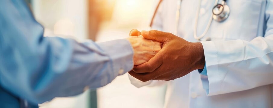 Doctor and patient discussing follow-up care during discharge process, supportive and professional healthcare guidance