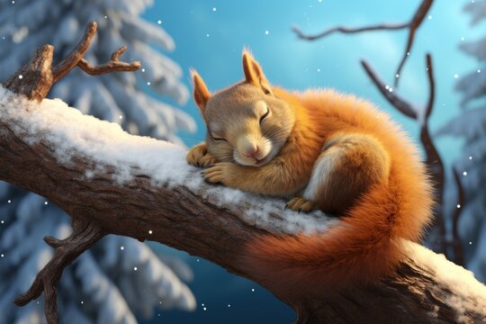 Squirrel sleeping animal mammal rodent.