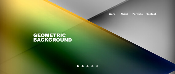 Metal triangles with colorful bright triangles. Geometric modern minimalist design template