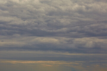 Evening sky covered with clouds