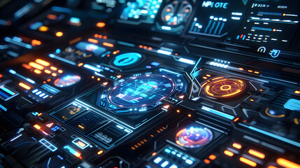 Obraz premium HUD digital futuristic user interface design. Generative Ai.