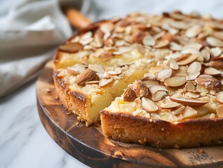 German Butter cake topped with almond