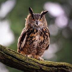 Obraz premium eurasian eagle-owl scient. name Bubo Bubo bird animal, AI generated