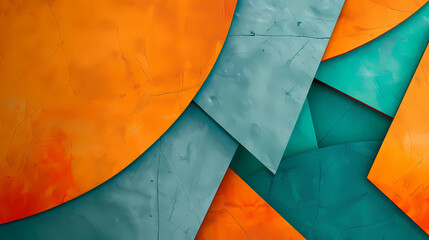 4K Abstract wallpaper colorful design, shapes and textures, colored background, teal and orange colores.