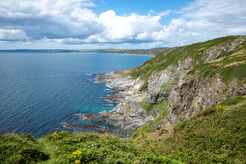 view of the coast of the sea in Cornwall