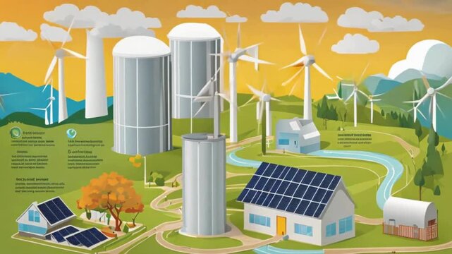 Different renewable energy sources, such as solar, wind, and hydro power