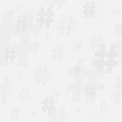 Hashtag pattern. Social media hash symbol seamless texture. Vector hashtag background. Light grey subtle color.