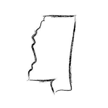 recommend clip art: Mississippi map outline concept sketch. Isolated vector graphics hand drawn map of US state.