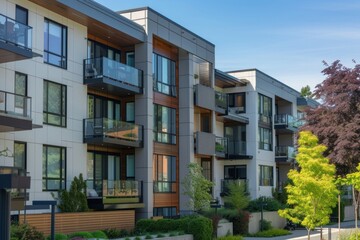 Modern luxury apartments architecture building urban.