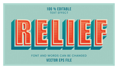 Editable text effect with 3D and retro style
