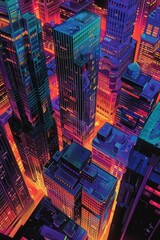 Obraz premium The buildings are brightly coloured city architecture cityscape.