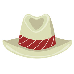 Fedora hat, tribly panama hat vector illustration, isolated on white background