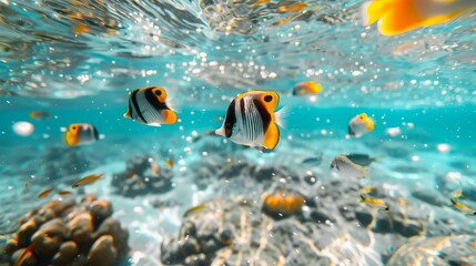 tropical fishes under sea water © urdialex