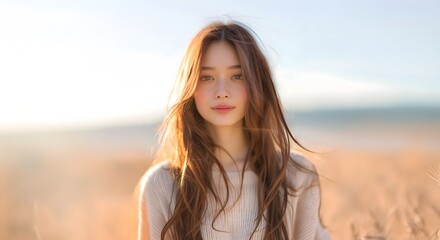 ブログやホームページに使える清楚で美しい女性と背景