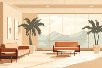 Fototapeta premium Lobby architecture furniture reception. .