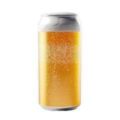 Cold and refreshing beverage can filled with carbonated drink. Ideal for branding, packaging, and advertising purposes. High-quality stock photo.
