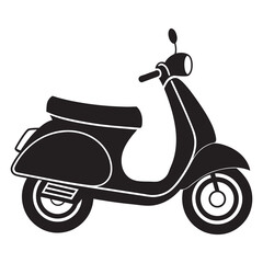 scooter bike flat vector illustration isolated on white background