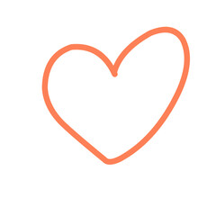 Hand drawn heart, vector love symbol