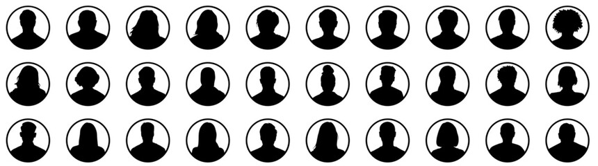 Avatar icon. Profile icons set. Male and female avatars set. Vector illustration