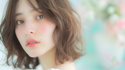 ブログやホームページに使える清楚で美しい女性と背景