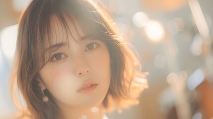 ブログやホームページに使える清楚で美しい女性と背景