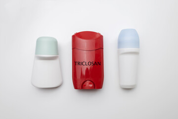 Triclosan in deodorant. Dangerous components and ingredients in care cosmetics. Protection of...