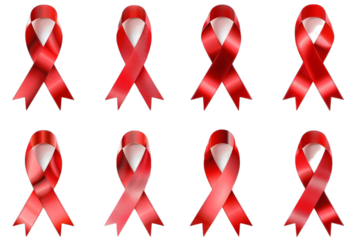 aids awareness ribbon on isolated transparent background