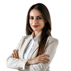 portrait of a businesswoman on a white background 