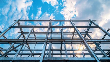 Fototapeta premium A large building with a lot of windows and a clear blue sky