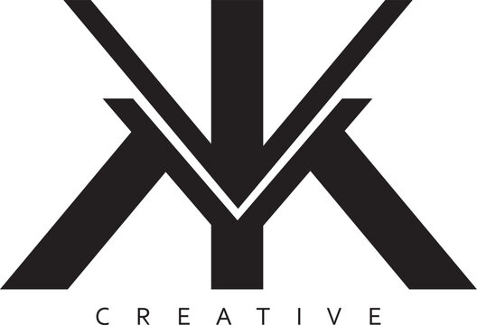 MKV or VMK letter modern logo design