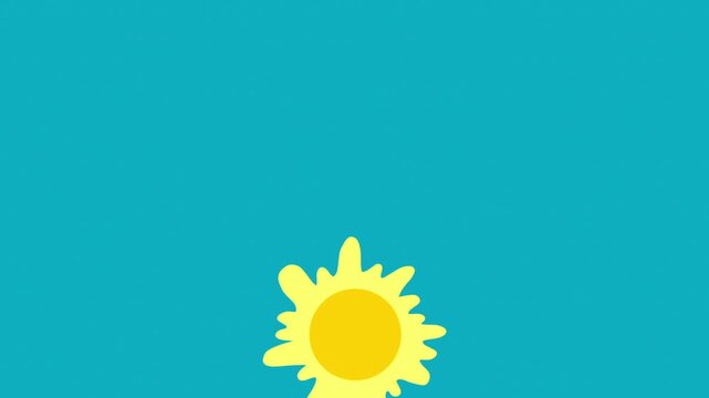 Animated alternate sunrise and sunset of the moon and sun, alternation of day and night. Concept of winter solstice and summer solstice.