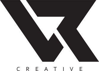 RV or VR letter modern logo design